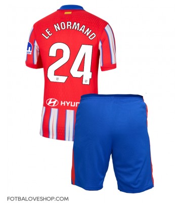 Atletico Madrid Robin Le Normand #24 Dětské Domácí Dres 2024-25 Krátký Rukáv (+ trenýrky)