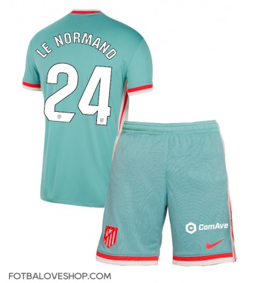 Atletico Madrid Robin Le Normand #24 Dětské Venkovní Dres 2024-25 Krátký Rukáv (+ trenýrky)