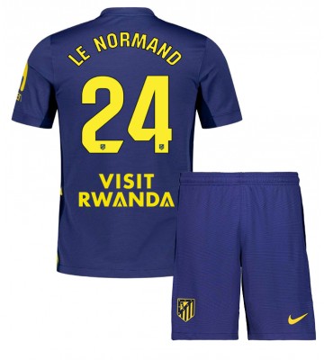 Atletico Madrid Robin Le Normand #24 Dětské Venkovní Dres 2025-26 Krátký Rukáv (+ trenýrky)