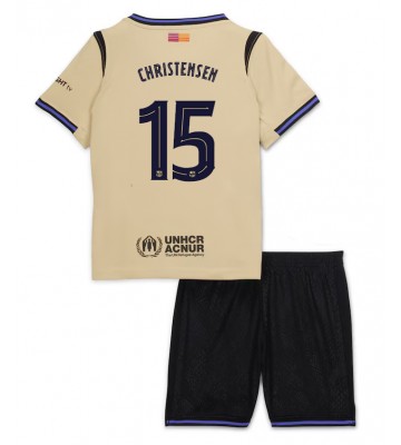 Barcelona Andreas Christensen #15 Dětské Venkovní Dres 2025-26 Krátký Rukáv (+ trenýrky)
