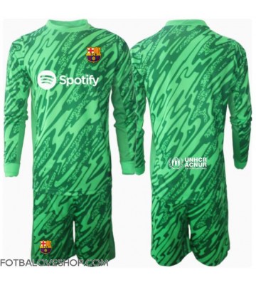 Barcelona Brankářské Dětské Venkovní Dres 2024-25 Dlouhý Rukáv (+ trenýrky)