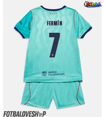 Barcelona Fermin Lopez #7 Dětské Alternativní Dres 2026-27 Krátký Rukáv (+ trenýrky)