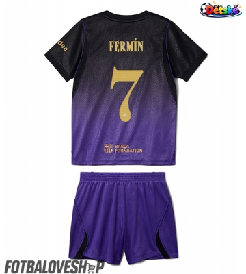 Barcelona Fermin Lopez #7 Dětské Venkovní Dres 2026-27 Krátký Rukáv (+ trenýrky)