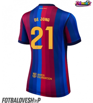 Barcelona Frenkie de Jong #21 Dámské Domácí Dres 2026-27 Krátký Rukáv