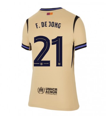 Barcelona Frenkie de Jong #21 Dámské Venkovní Dres 2025-26 Krátký Rukáv