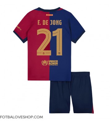 Barcelona Frenkie de Jong #21 Dětské Domácí Dres 2024-25 Krátký Rukáv (+ trenýrky)