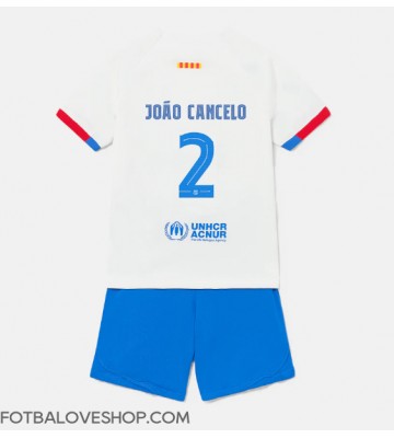 Barcelona Joao Cancelo #2 Dětské Venkovní Dres 2023-24 Krátký Rukáv (+ trenýrky)