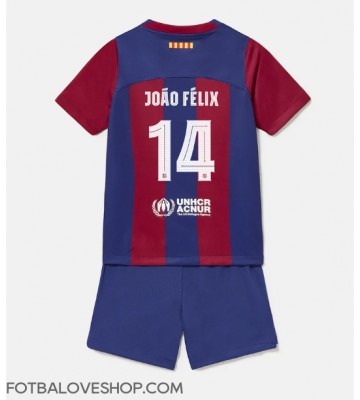 Barcelona Joao Felix #14 Dětské Domácí Dres 2023-24 Krátký Rukáv (+ trenýrky)