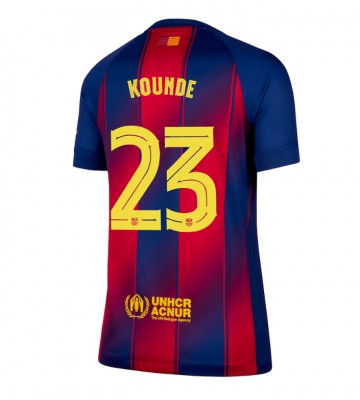 Barcelona Jules Kounde #23 Dámské Domácí Dres 2025-26 Krátký Rukáv