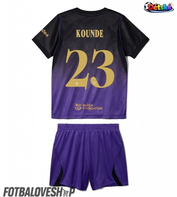 Barcelona Jules Kounde #23 Dětské Venkovní Dres 2026-27 Krátký Rukáv (+ trenýrky)