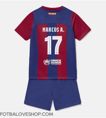 Barcelona Marcos Alonso #17 Dětské Domácí Dres 2023-24 Krátký Rukáv (+ trenýrky)