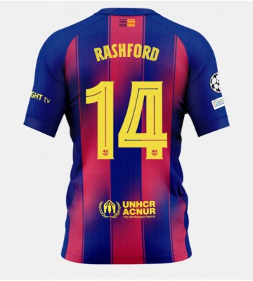 Barcelona Marcus Rashford #14 Domácí Dres 2025-26 Krátký Rukáv Barcelona Marcus Rashford #14 Domácí Dres 2025-26 Krátký Rukáv