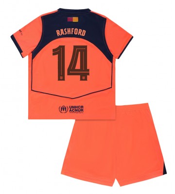 Barcelona Marcus Rashford #14 Dětské Alternativní Dres 2025-26 Krátký Rukáv (+ trenýrky)