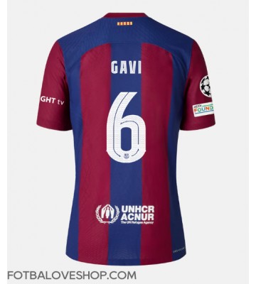 Barcelona Paez Gavi #6 Domácí Dres 2023-24 Krátký Rukáv