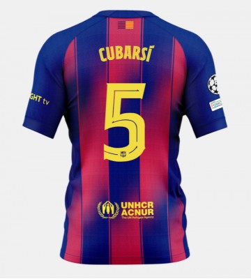 Barcelona Pau Cubarsi #5 Domácí Dres 2025-26 Krátký Rukáv
