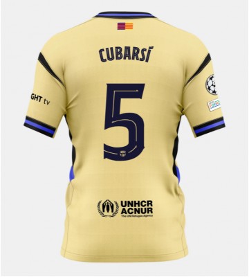 Barcelona Pau Cubarsi #5 Venkovní Dres 2025-26 Krátký Rukáv