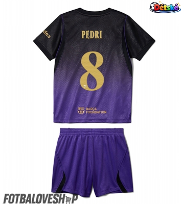 Barcelona Pedri Gonzalez #8 Dětské Venkovní Dres 2026-27 Krátký Rukáv (+ trenýrky)