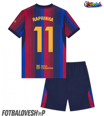 Barcelona Raphinha Belloli #11 Dětské Domácí Dres 2026-27 Krátký Rukáv (+ trenýrky)