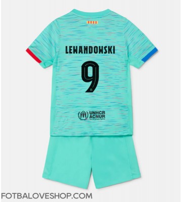 Barcelona Robert Lewandowski #9 Dětské Alternativní Dres 2023-24 Krátký Rukáv (+ trenýrky)