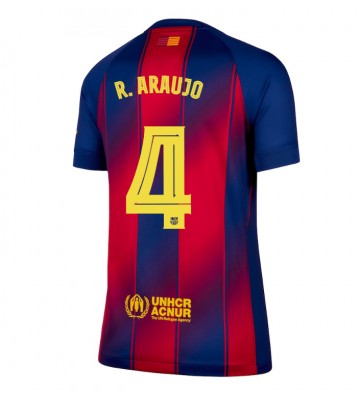 Barcelona Ronald Araujo #4 Dámské Domácí Dres 2025-26 Krátký Rukáv