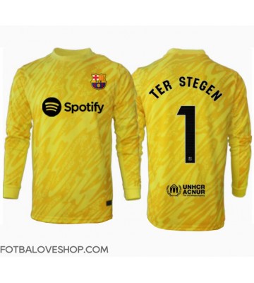 Barcelona Ter Stegen #1 Brankářské Domácí Dres 2024-25 Dlouhý Rukáv