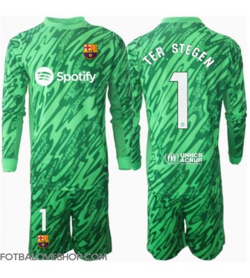 Barcelona Ter Stegen #1 Brankářské Dětské Venkovní Dres 2024-25 Dlouhý Rukáv (+ trenýrky)