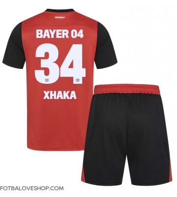 Bayer Leverkusen Granit Xhaka #34 Dětské Domácí Dres 2024-25 Krátký Rukáv (+ trenýrky)