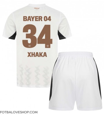 Bayer Leverkusen Granit Xhaka #34 Dětské Venkovní Dres 2024-25 Krátký Rukáv (+ trenýrky)