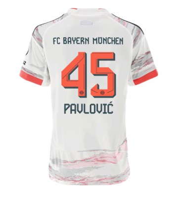 Bayern Munich Aleksandar Pavlovic #45 Dámské Venkovní Dres 2025-26 Krátký Rukáv Bayern Munich Aleksandar Pavlovic #45 Dámské Venkovní Dres 2025-26 Krátký Rukáv