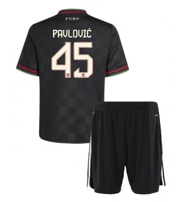 Bayern Munich Aleksandar Pavlovic #45 Dětské Alternativní Dres 2025-26 Krátký Rukáv (+ trenýrky)