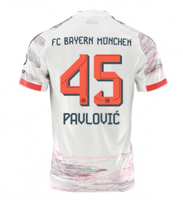 Bayern Munich Aleksandar Pavlovic #45 Venkovní Dres 2025-26 Krátký Rukáv Bayern Munich Aleksandar Pavlovic #45 Venkovní Dres 2025-26 Krátký Rukáv