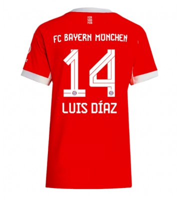 Bayern Munich Luis Diaz #14 Dámské Domácí Dres 2025-26 Krátký Rukáv Bayern Munich Luis Diaz #14 Dámské Domácí Dres 2025-26 Krátký Rukáv