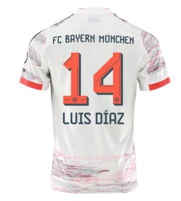 Bayern Munich Luis Diaz #14 Venkovní Dres 2025-26 Krátký Rukáv Bayern Munich Luis Diaz #14 Venkovní Dres 2025-26 Krátký Rukáv