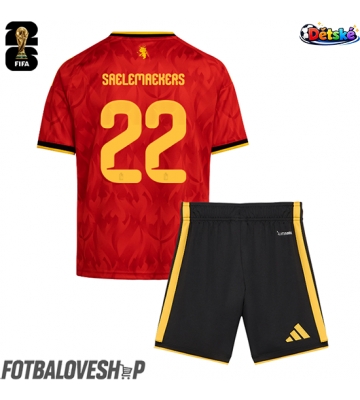 Belgie Alexis Saelemaekers #22 Dětské Domácí Dres MS 2026 Krátký Rukáv (+ trenýrky)