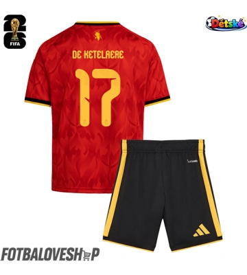 Belgie Charles De Ketelaere #17 Dětské Domácí Dres MS 2026 Krátký Rukáv (+ trenýrky)