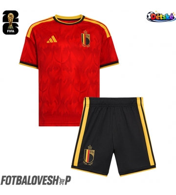 Belgie Dětské Domácí Dres MS 2026 Krátký Rukáv (+ trenýrky)
