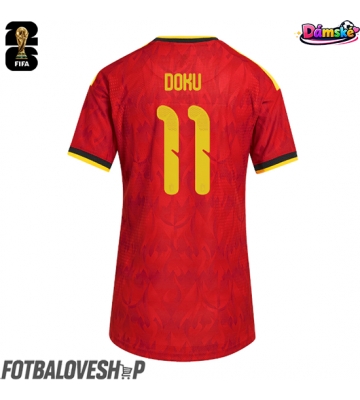 Belgie Jeremy Doku #11 Dámské Domácí Dres MS 2026 Krátký Rukáv