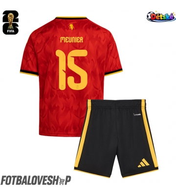 Belgie Thomas Meunier #15 Dětské Domácí Dres MS 2026 Krátký Rukáv (+ trenýrky)