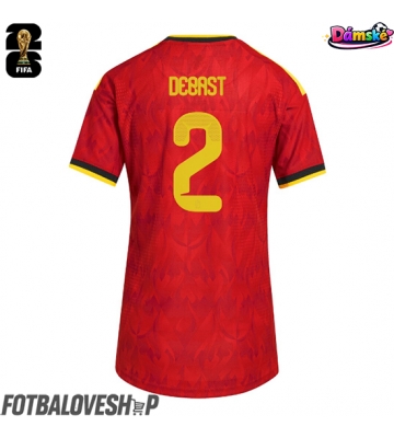 Belgie Zeno Debast #2 Dámské Domácí Dres MS 2026 Krátký Rukáv