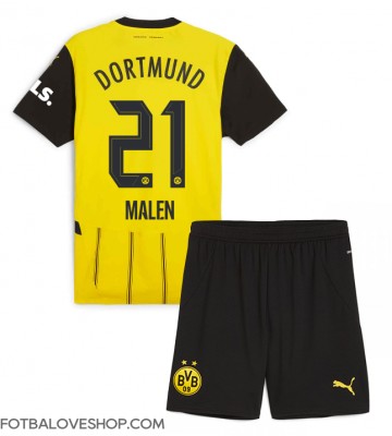 Borussia Dortmund Donyell Malen #21 Dětské Domácí Dres 2024-25 Krátký Rukáv (+ trenýrky)