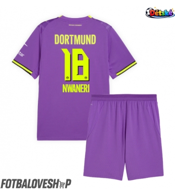 Borussia Dortmund Ethan Nwaneri #18 Dětské Alternativní Dres 2026-27 Krátký Rukáv (+ trenýrky)