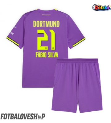 Borussia Dortmund Fabio Silva #21 Dětské Alternativní Dres 2026-27 Krátký Rukáv (+ trenýrky)
