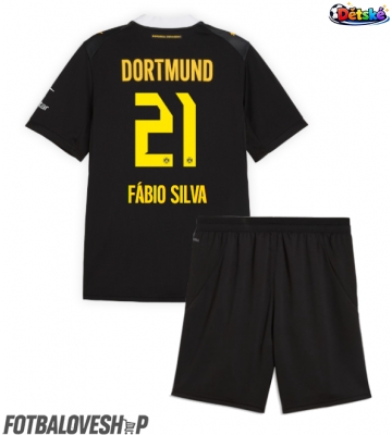 Borussia Dortmund Fabio Silva #21 Dětské Venkovní Dres 2026-27 Krátký Rukáv (+ trenýrky)