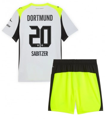 Borussia Dortmund Marcel Sabitzer #20 Dětské Venkovní Dres 2025-26 Krátký Rukáv (+ trenýrky)
