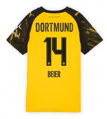 Borussia Dortmund Maximilian Beier #14 Dámské Domácí Dres 2025-26 Krátký Rukáv Borussia Dortmund Maximilian Beier #14 Dámské Domácí Dres 2025-26 Krátký Rukáv