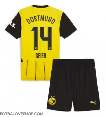 Borussia Dortmund Maximilian Beier #14 Dětské Domácí Dres 2024-25 Krátký Rukáv (+ trenýrky)