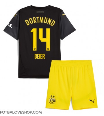 Borussia Dortmund Maximilian Beier #14 Dětské Venkovní Dres 2024-25 Krátký Rukáv (+ trenýrky)