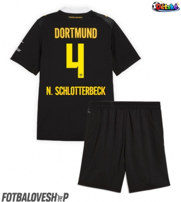 Borussia Dortmund Nico Schlotterbeck #4 Dětské Venkovní Dres 2026-27 Krátký Rukáv (+ trenýrky)