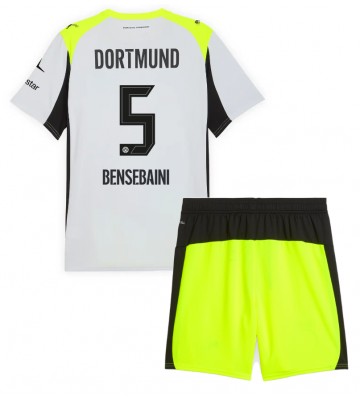 Borussia Dortmund Ramy Bensebaini #5 Dětské Venkovní Dres 2025-26 Krátký Rukáv (+ trenýrky)