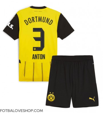 Borussia Dortmund Waldemar Anton #3 Dětské Domácí Dres 2024-25 Krátký Rukáv (+ trenýrky)